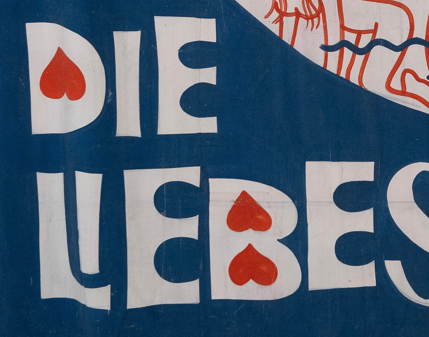 1960s German Hand Painted Cinema Banner - Die Liebesquelle