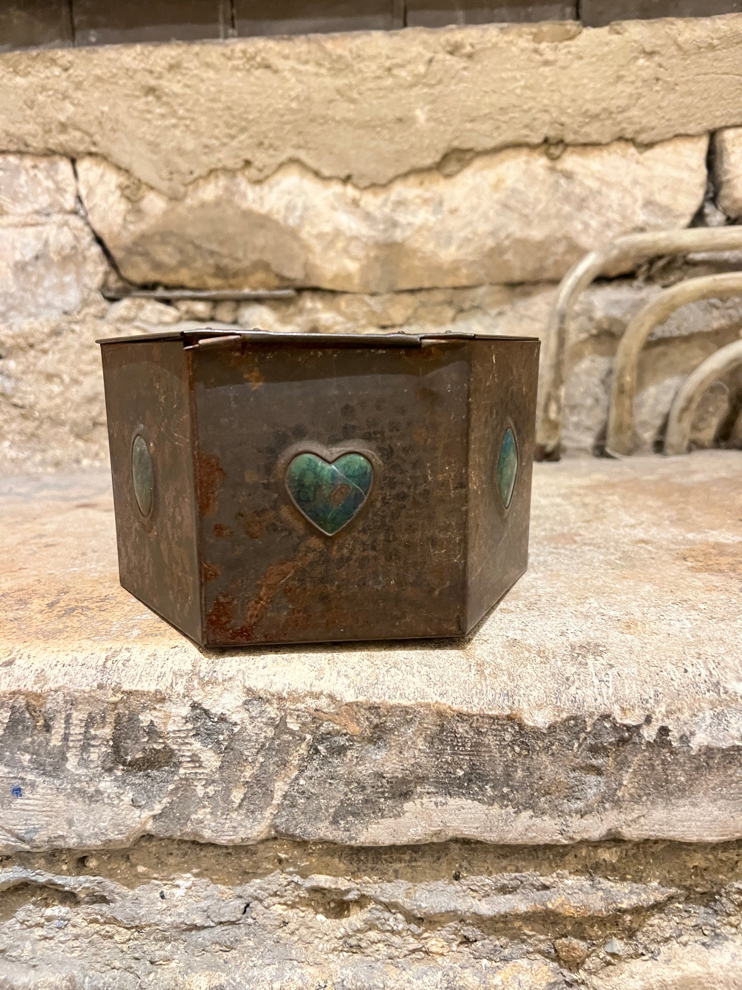 Geo Bassett & Co Confectionary Tin Box ~ Arts & Crafts c1900