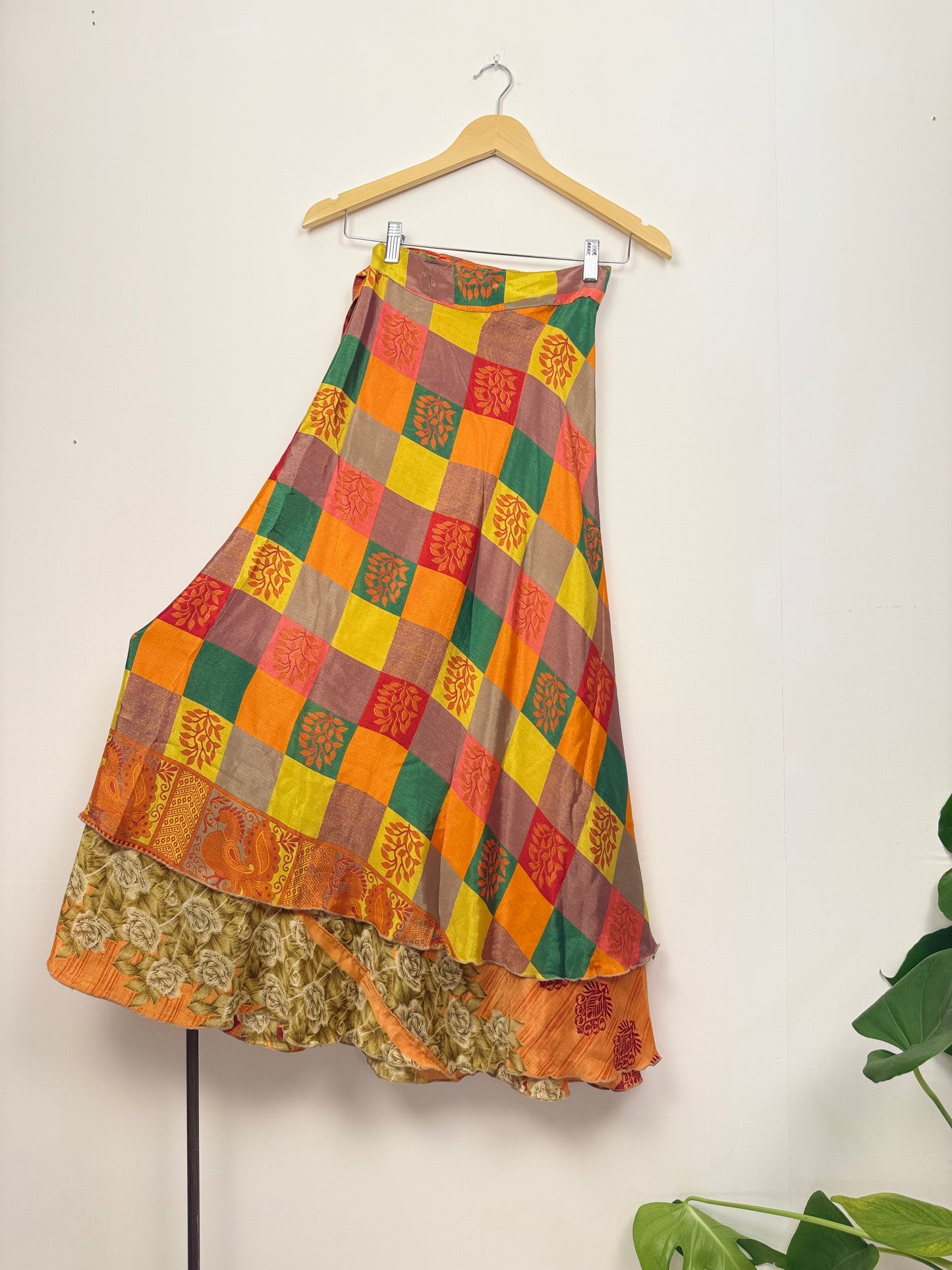 Vintage Saree Silk Wrap Skirt
