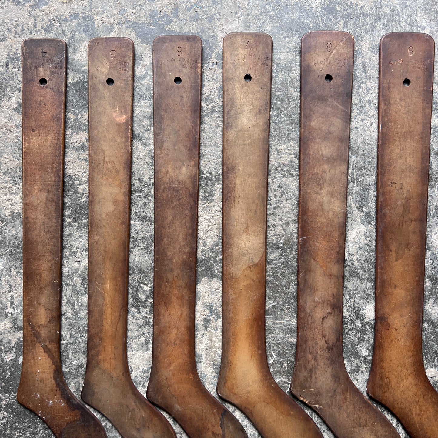 Set of Six Hopewell Maker English Mahogany Sock Frames