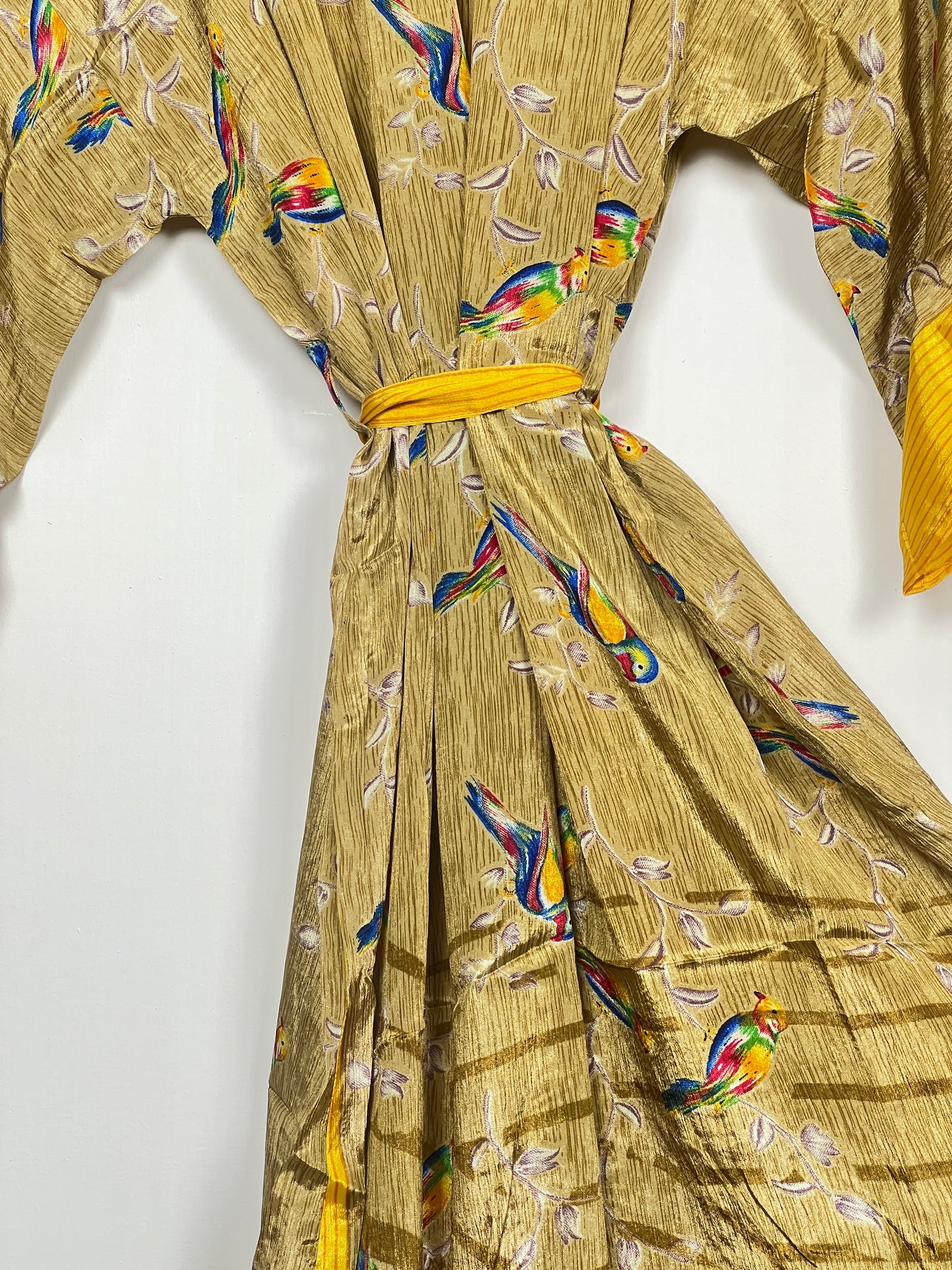 Vintage Saree Silk Kimono / Duster - Long - Wider Unisex Fit