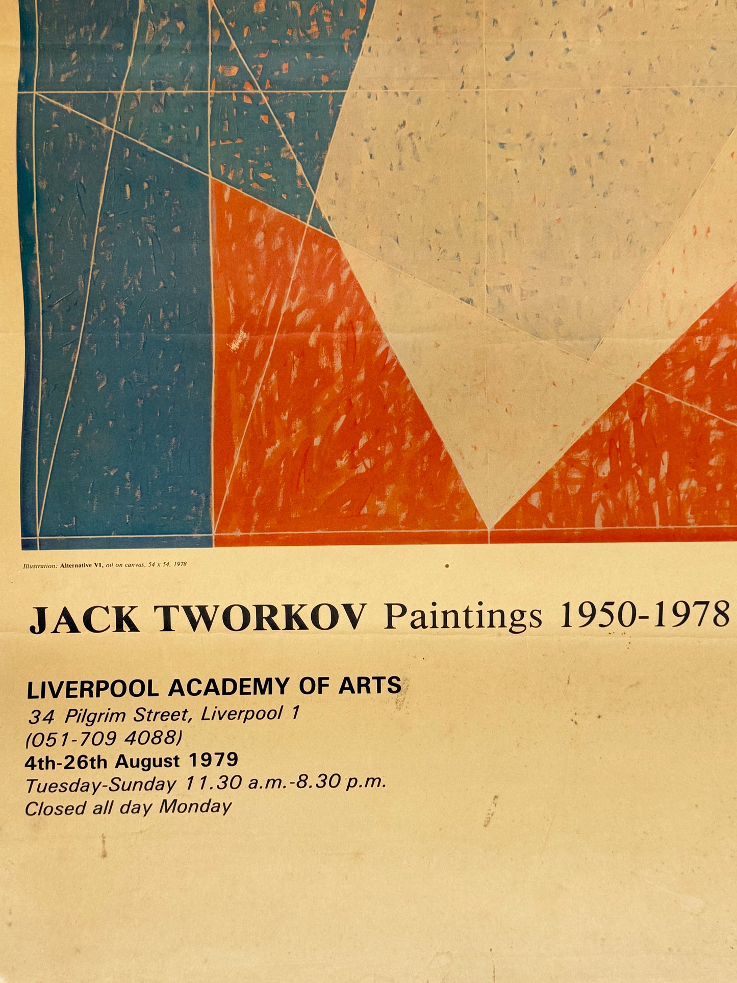 JACK TWORKOV Paintings 1950-1978, Liverpool Academy of Arts | Art Poster
