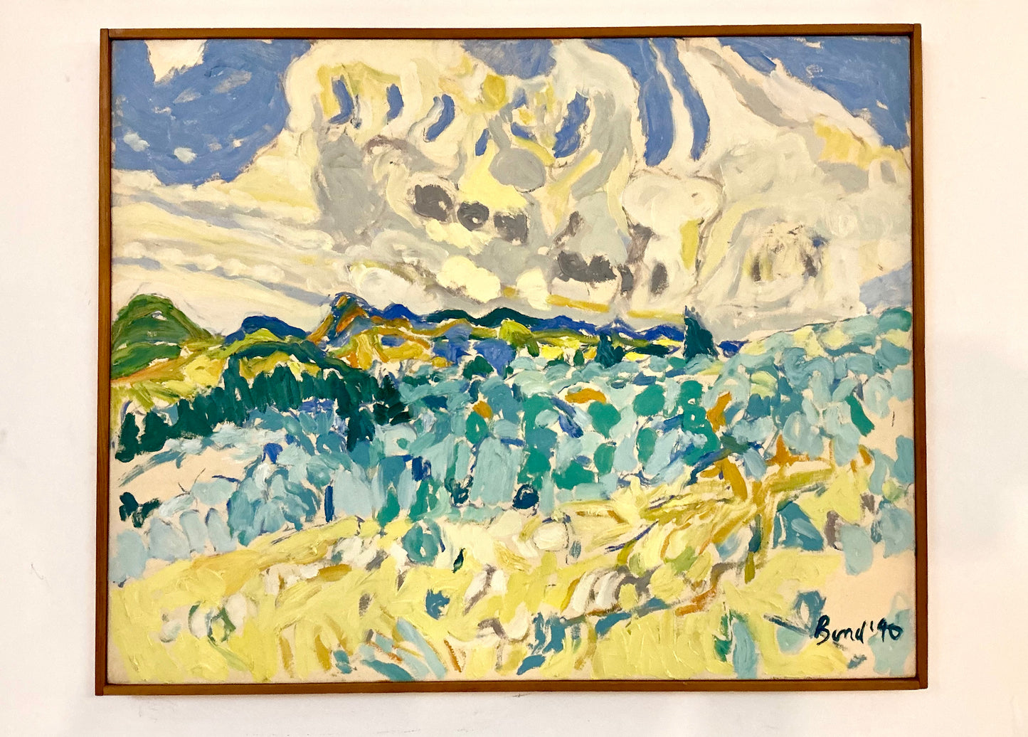 Impressionistic Landscape Acrylic on Canvas, signed Bond ‘90.