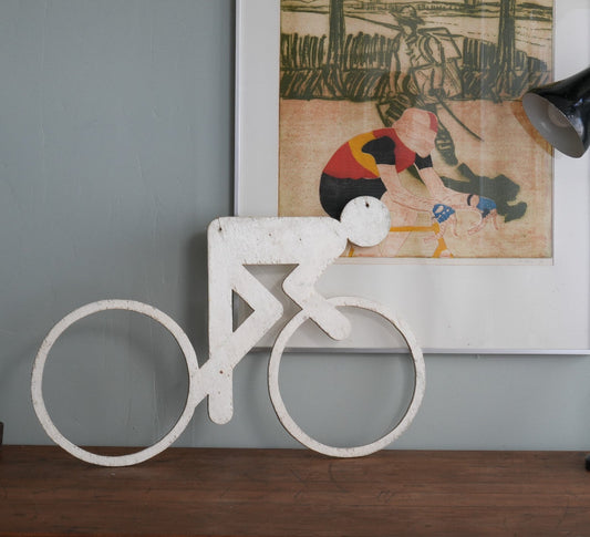 Plywood Cyclist Pictogram - Otl Aicher for the 1972 Munich Olympic Games - White