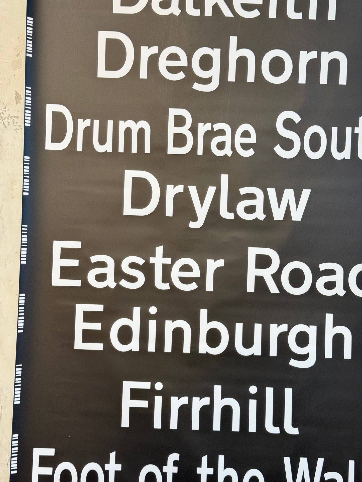 Edinburgh Destination Bus Blind - Currie to Foot of the Walk