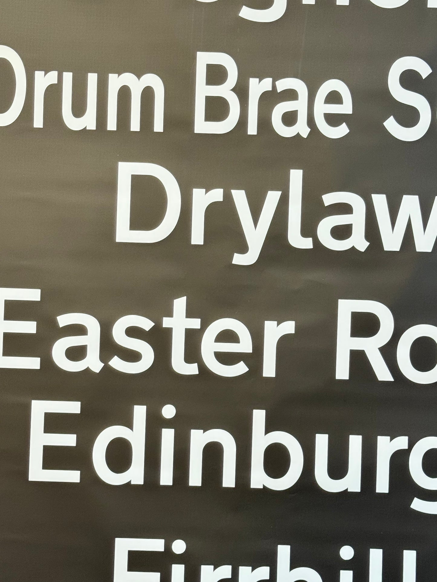 Edinburgh Destination Bus Blind - Currie to Foot of the Walk