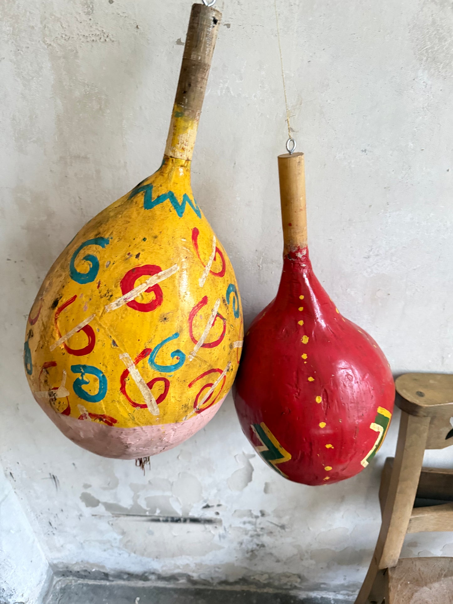 A Pair of 1950’s Papier-Mache Hand Painted Balloon provenance Cottles Circus