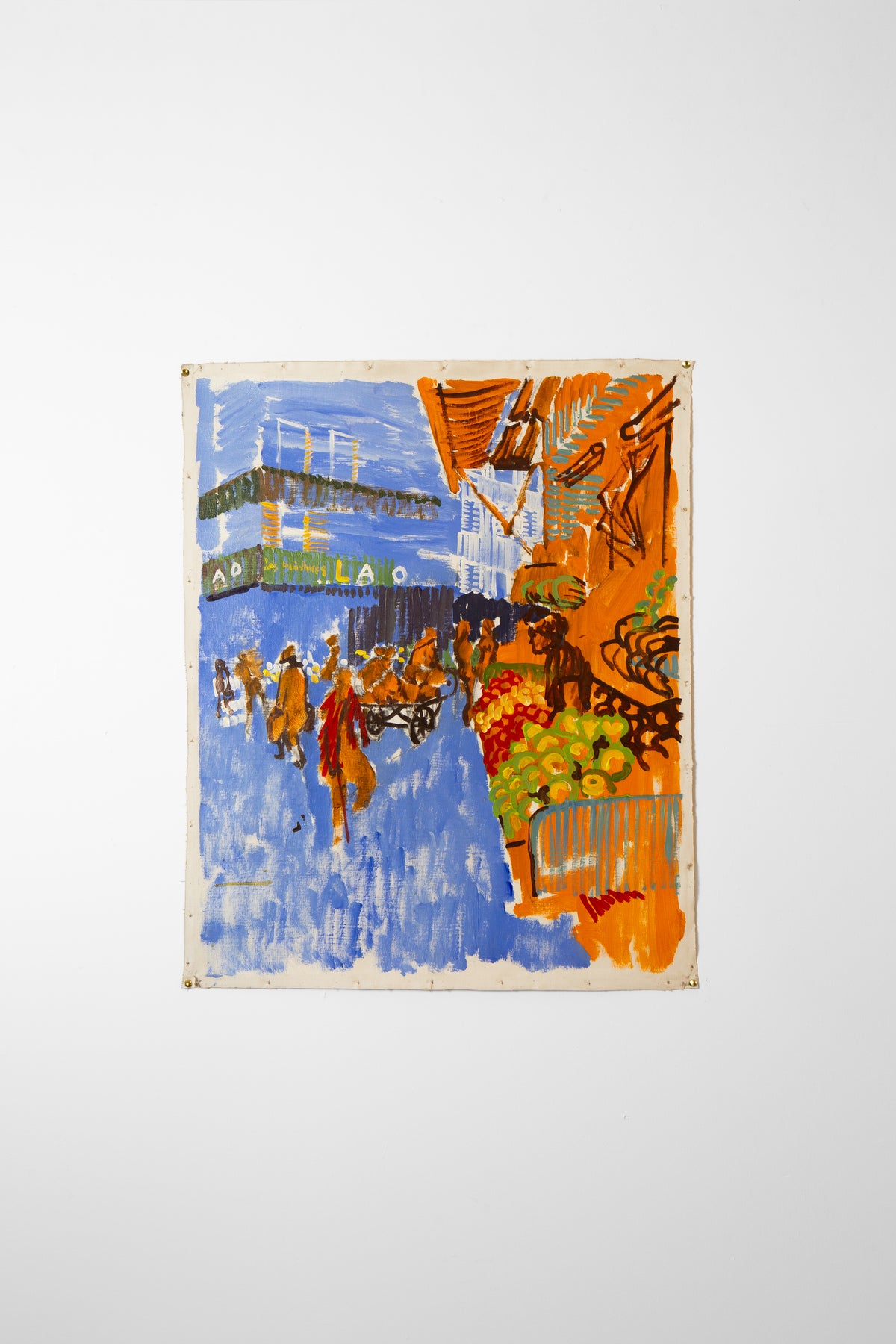 Parisian Market Scene - LEONARD BENNETTS, New Zealand | 1933-2004
