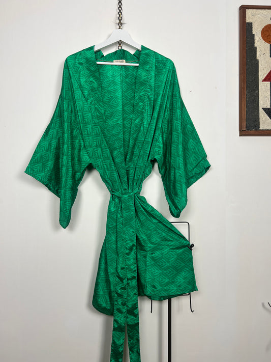 Vintage Saree Silk Kimono / Duster - Short