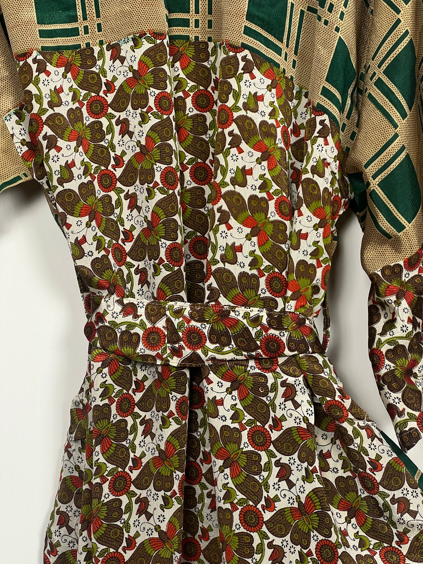 Vintage Saree Silk Kimono / Duster - Short