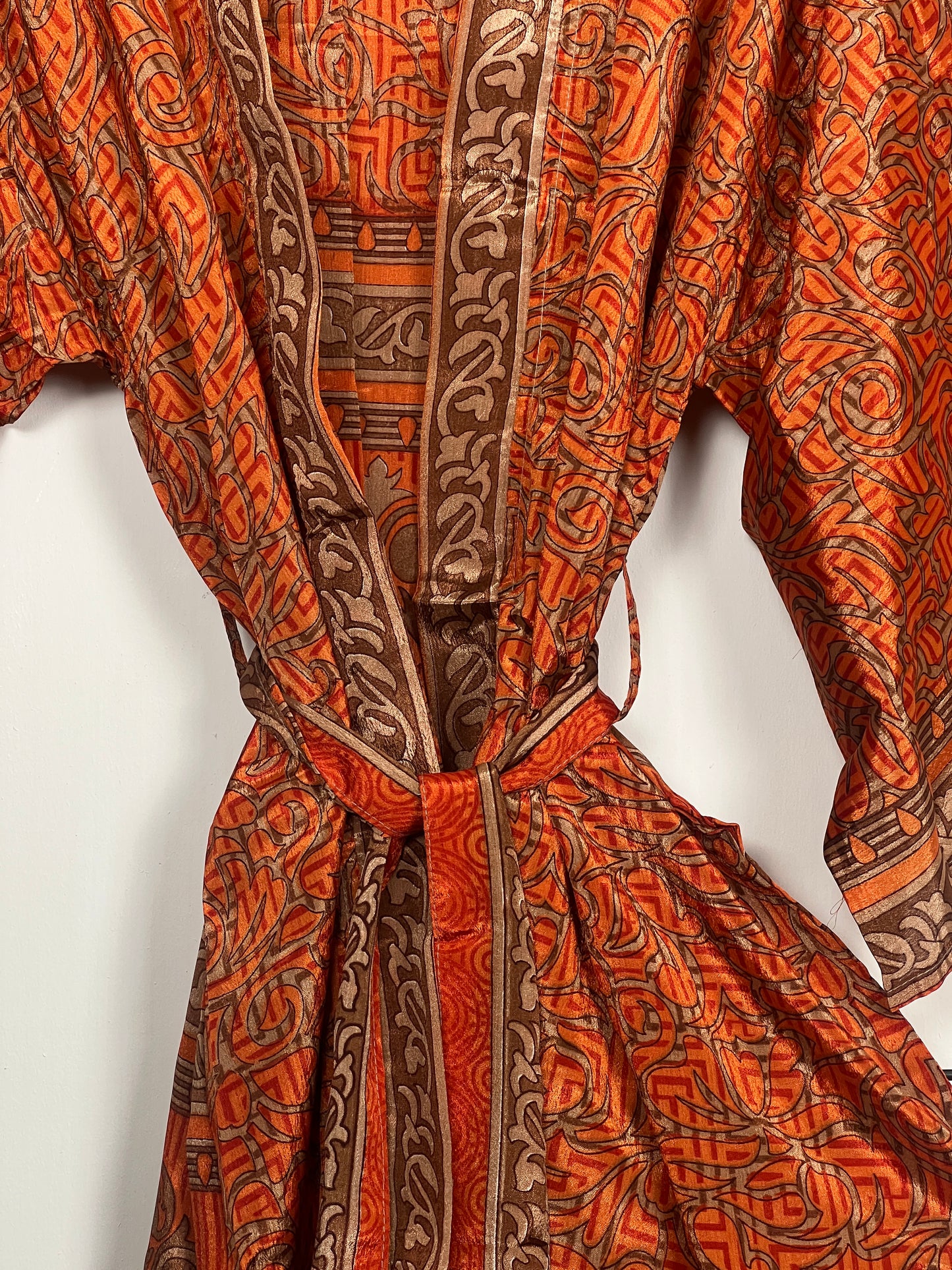 Vintage Saree Silk Kimono / Duster - Short