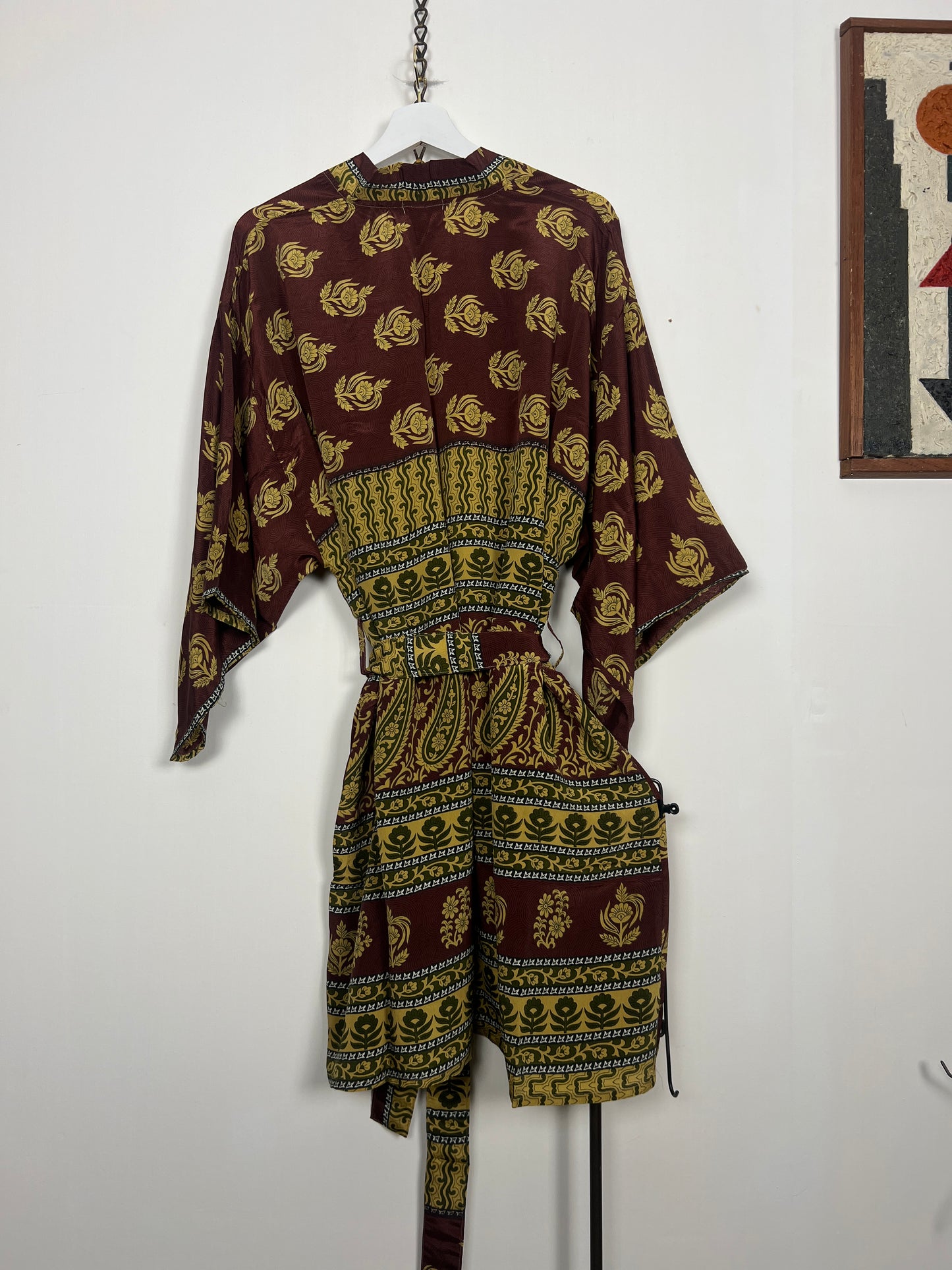 Vintage Saree Silk Kimono / Duster - Short