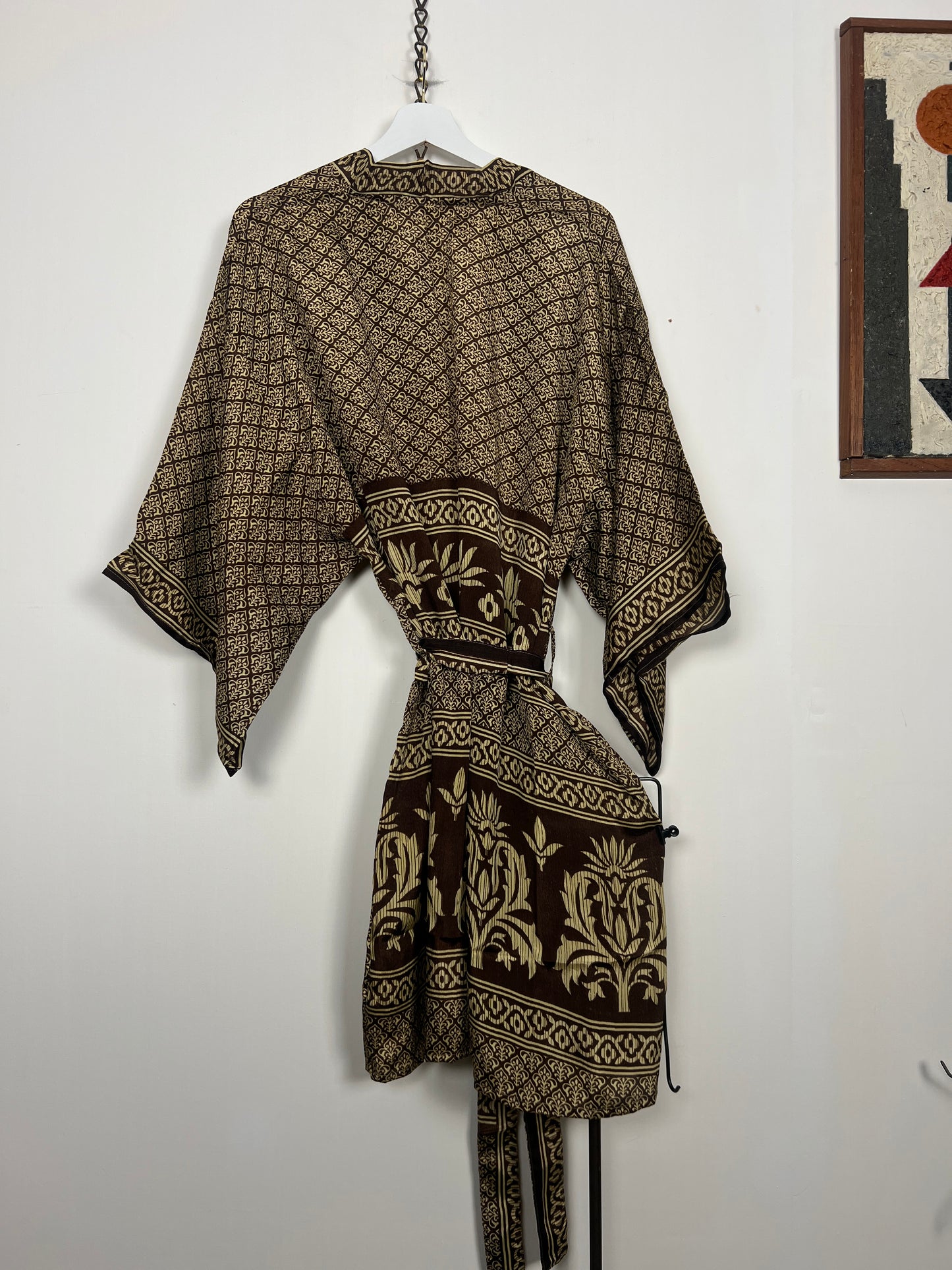 Vintage Saree Silk Kimono / Duster - Short