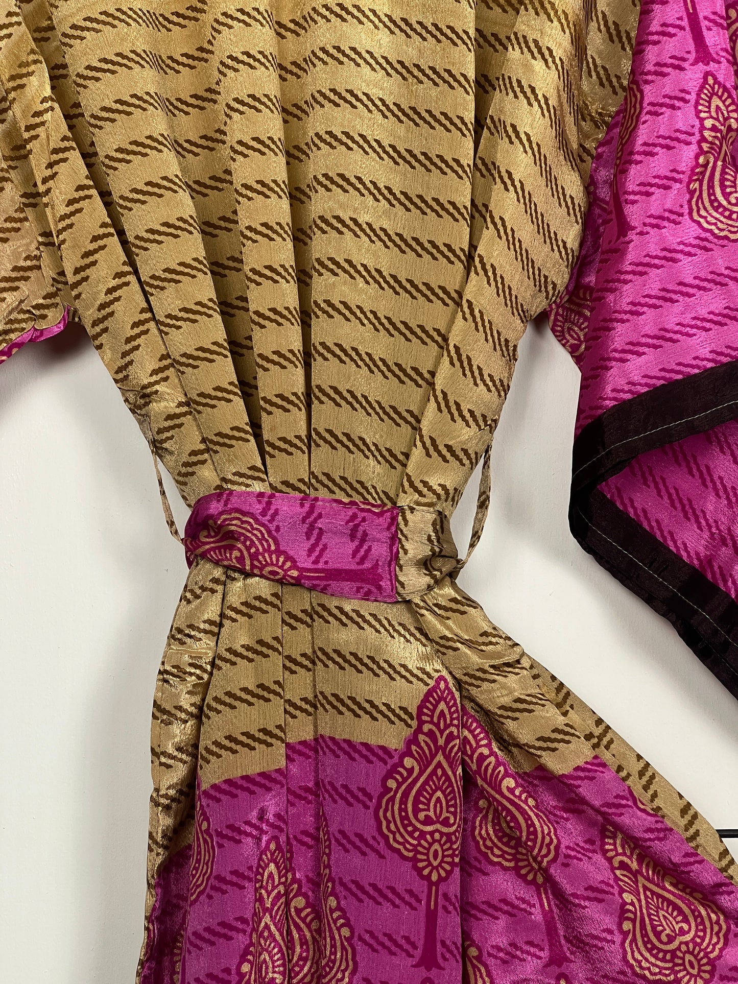 Vintage Saree Silk Kimono / Duster - Short