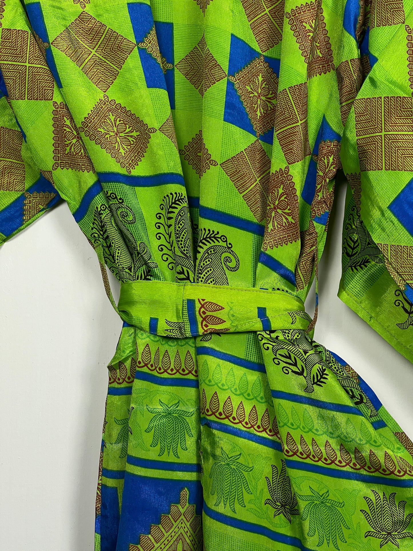 Vintage Saree Silk Kimono / Duster - Short
