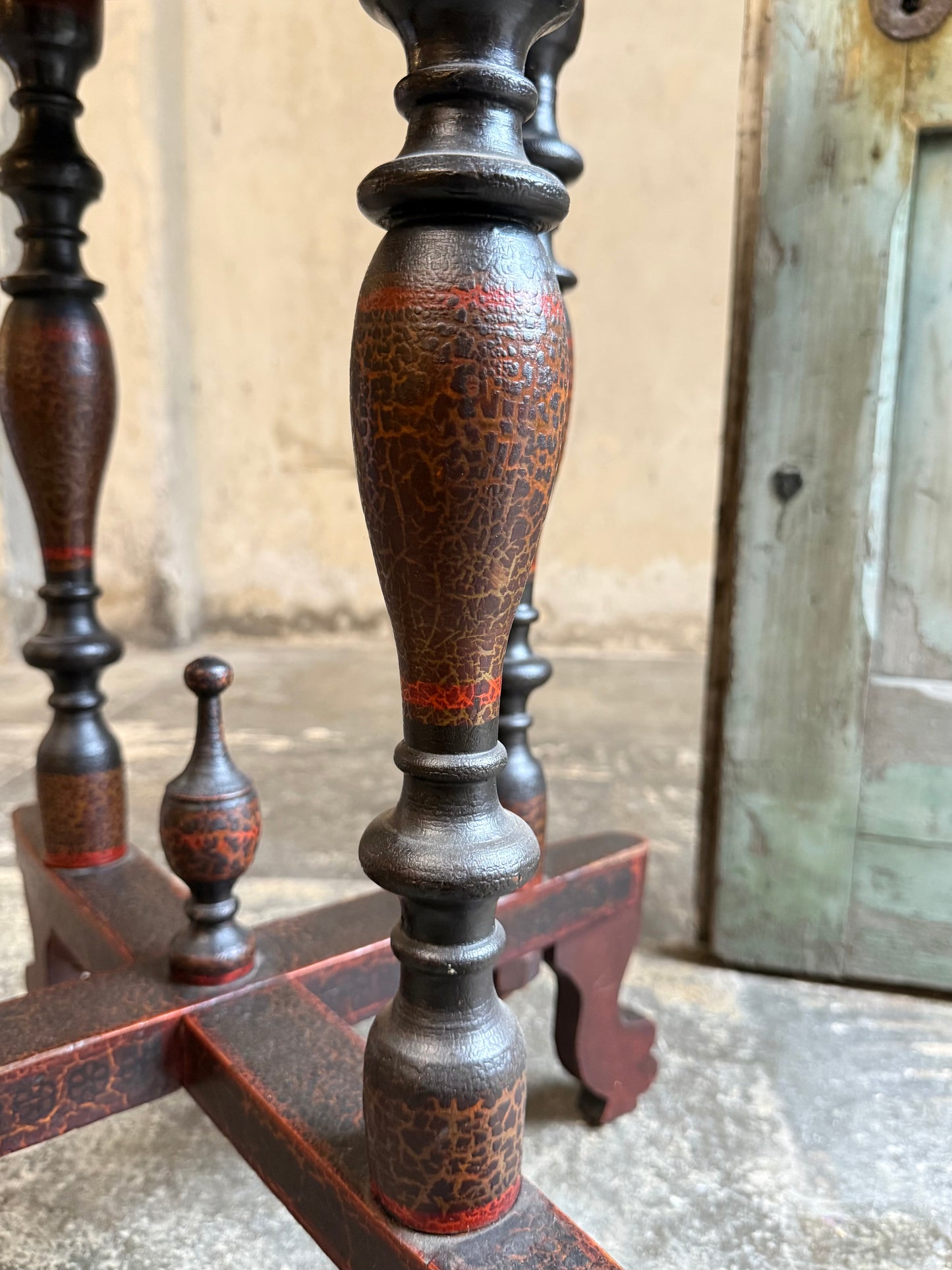 Imperial Russian Khoklhoma Square Topped Table