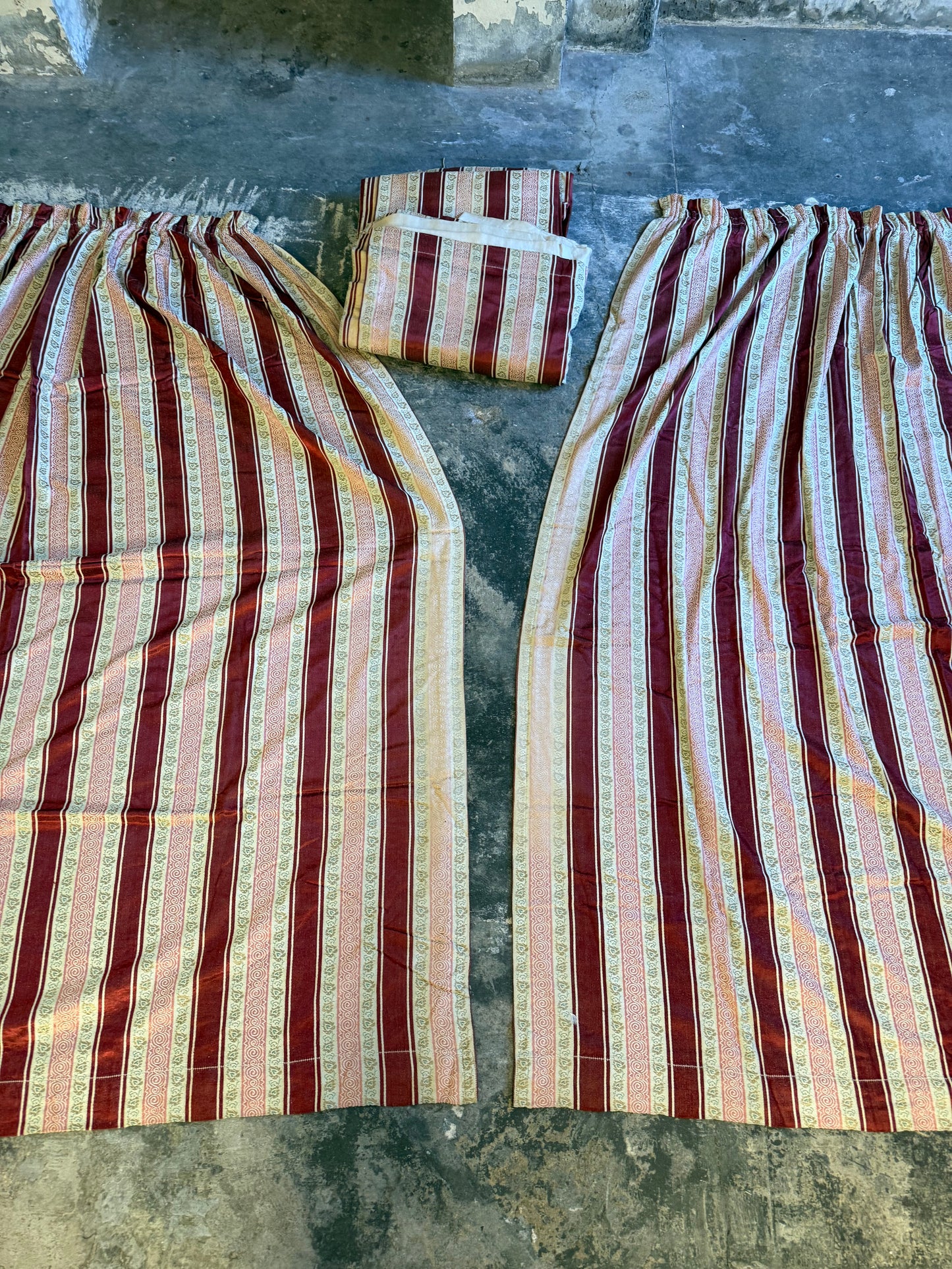 Penicuik House, Scotland ~ Two Pairs of Regency Stripe Curtains