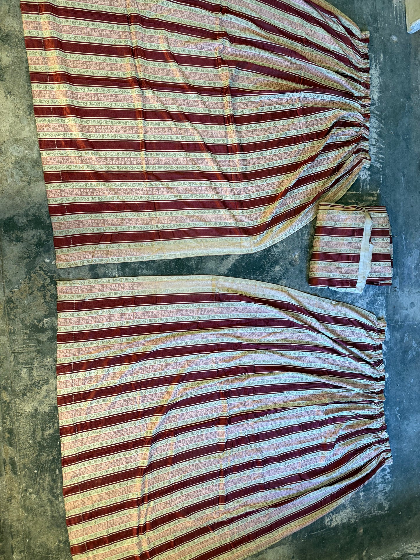 Penicuik House, Scotland ~ Two Pairs of Regency Stripe Curtains