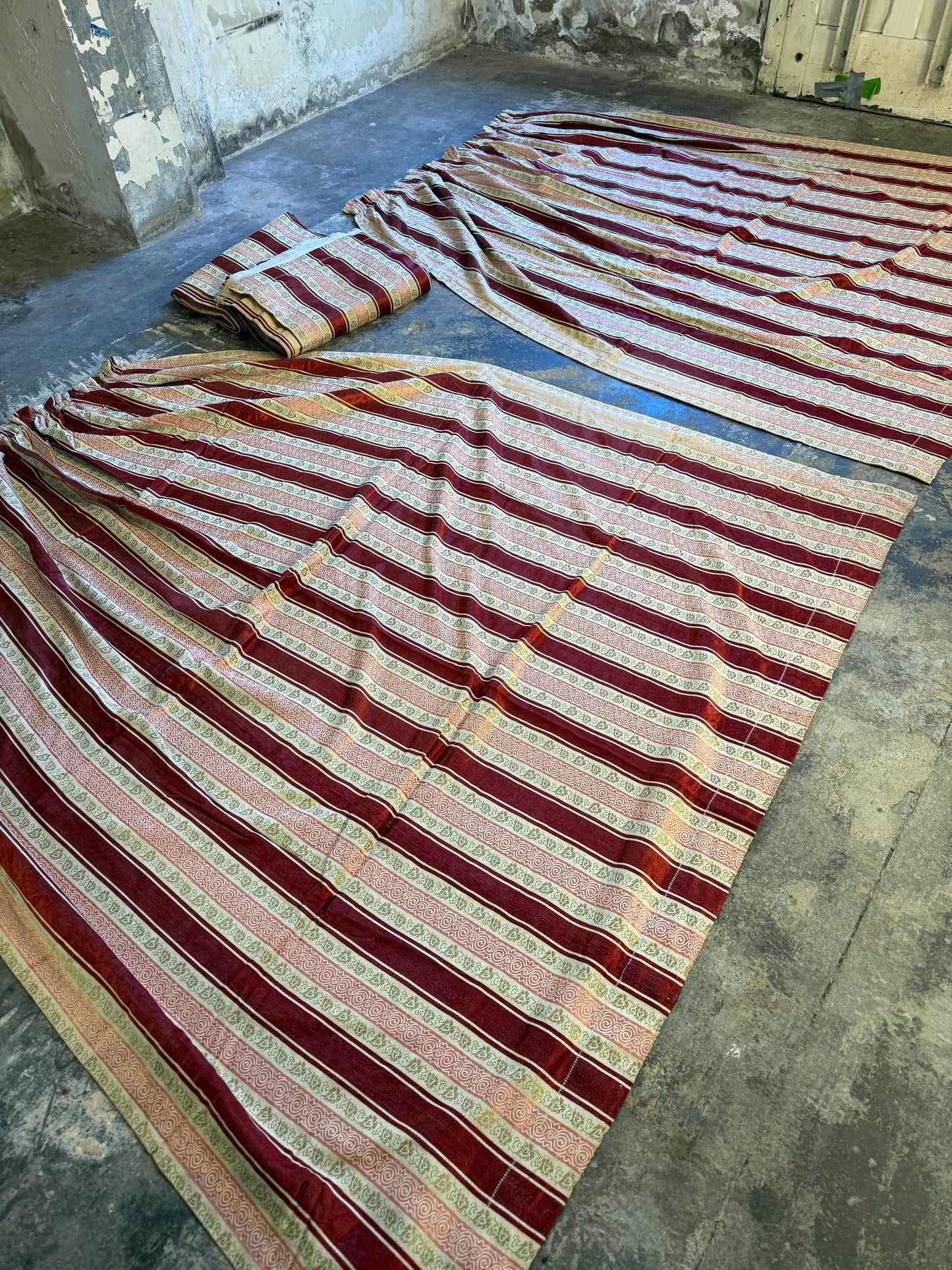 Penicuik House, Scotland ~ Two Pairs of Regency Stripe Curtains