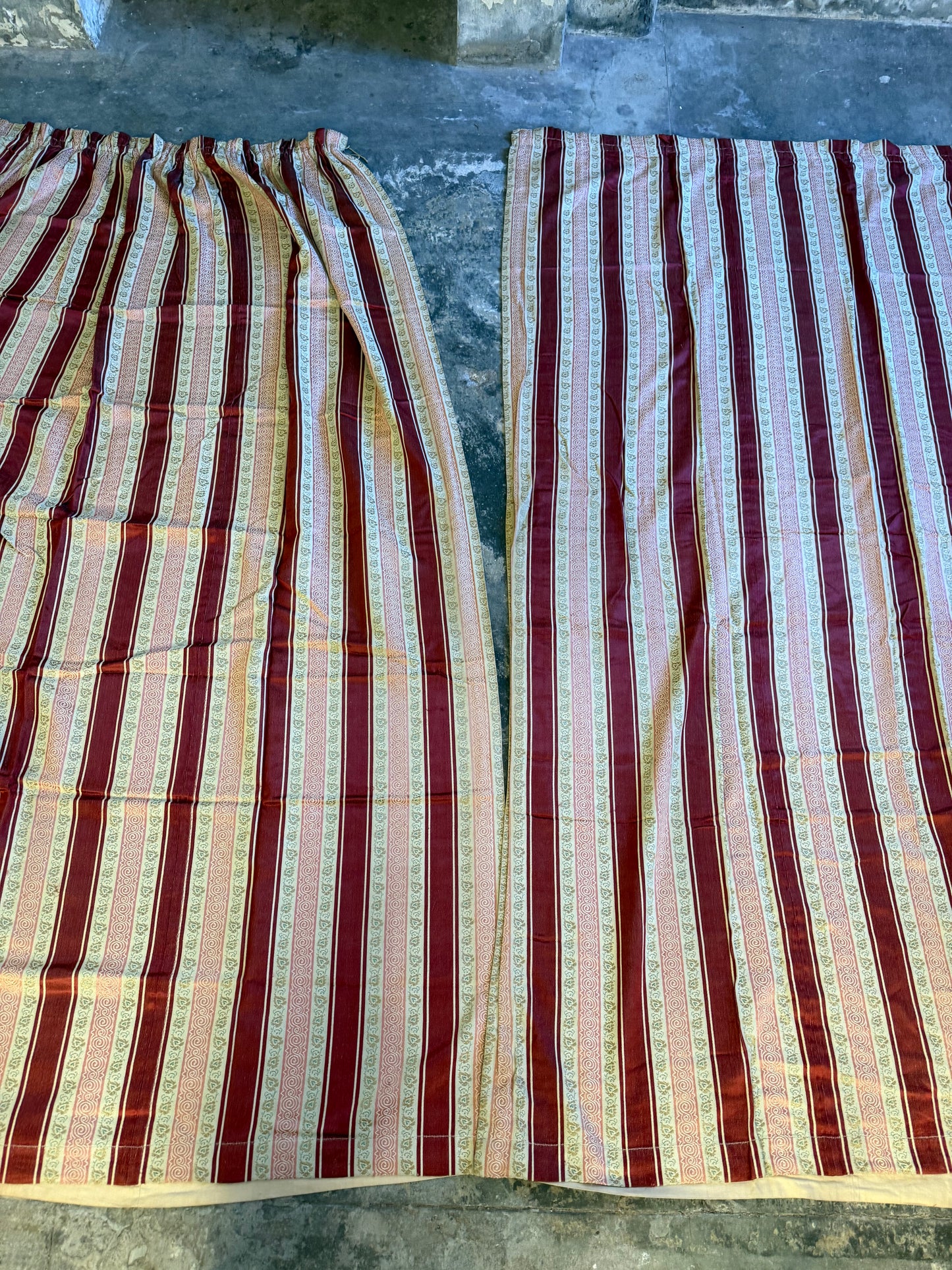 Penicuik House, Scotland ~ Two Pairs of Regency Stripe Curtains