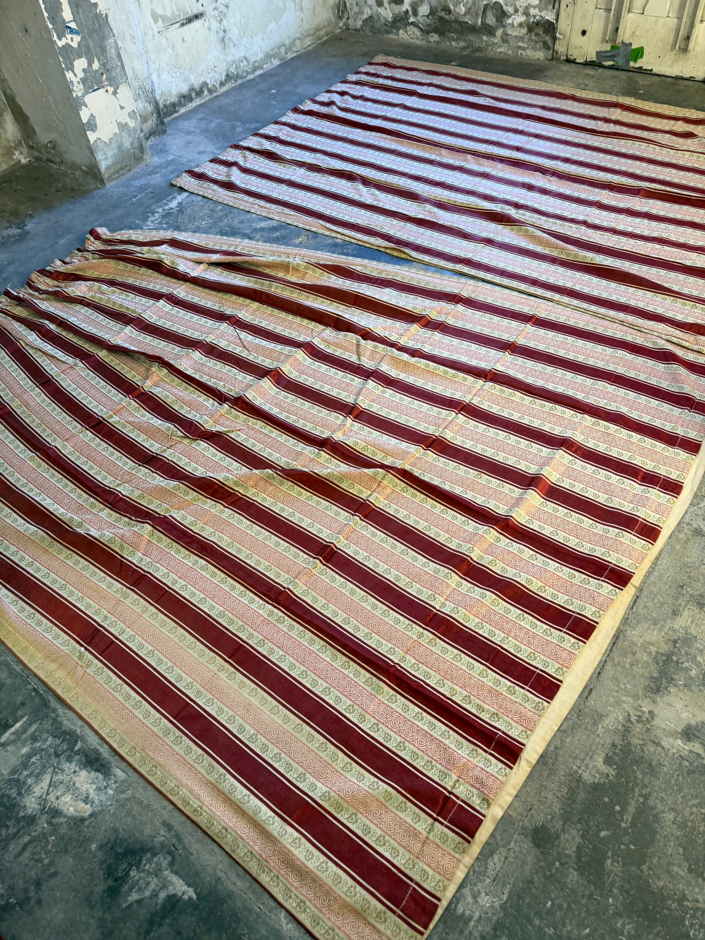 Penicuik House, Scotland ~ Two Pairs of Regency Stripe Curtains