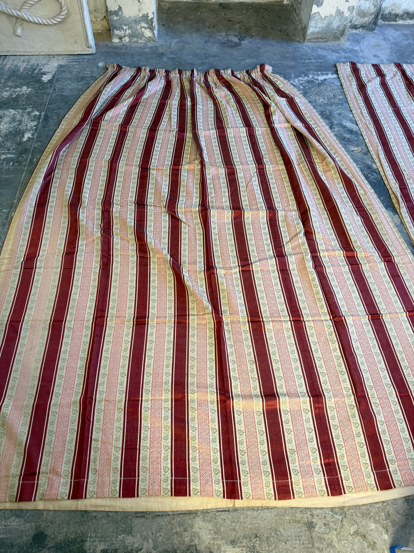 Penicuik House, Scotland ~ Two Pairs of Regency Stripe Curtains