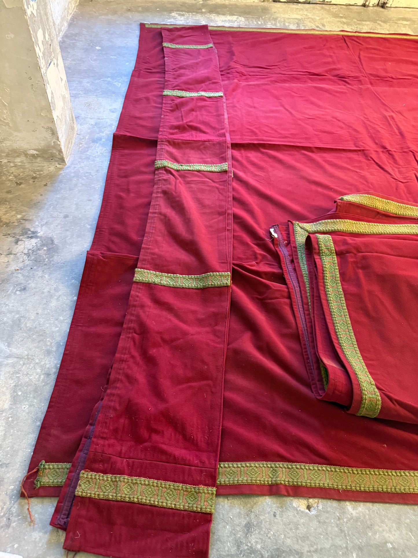 Penicuik House, Scotland ~ Pair Large Wool Curtains & Valance