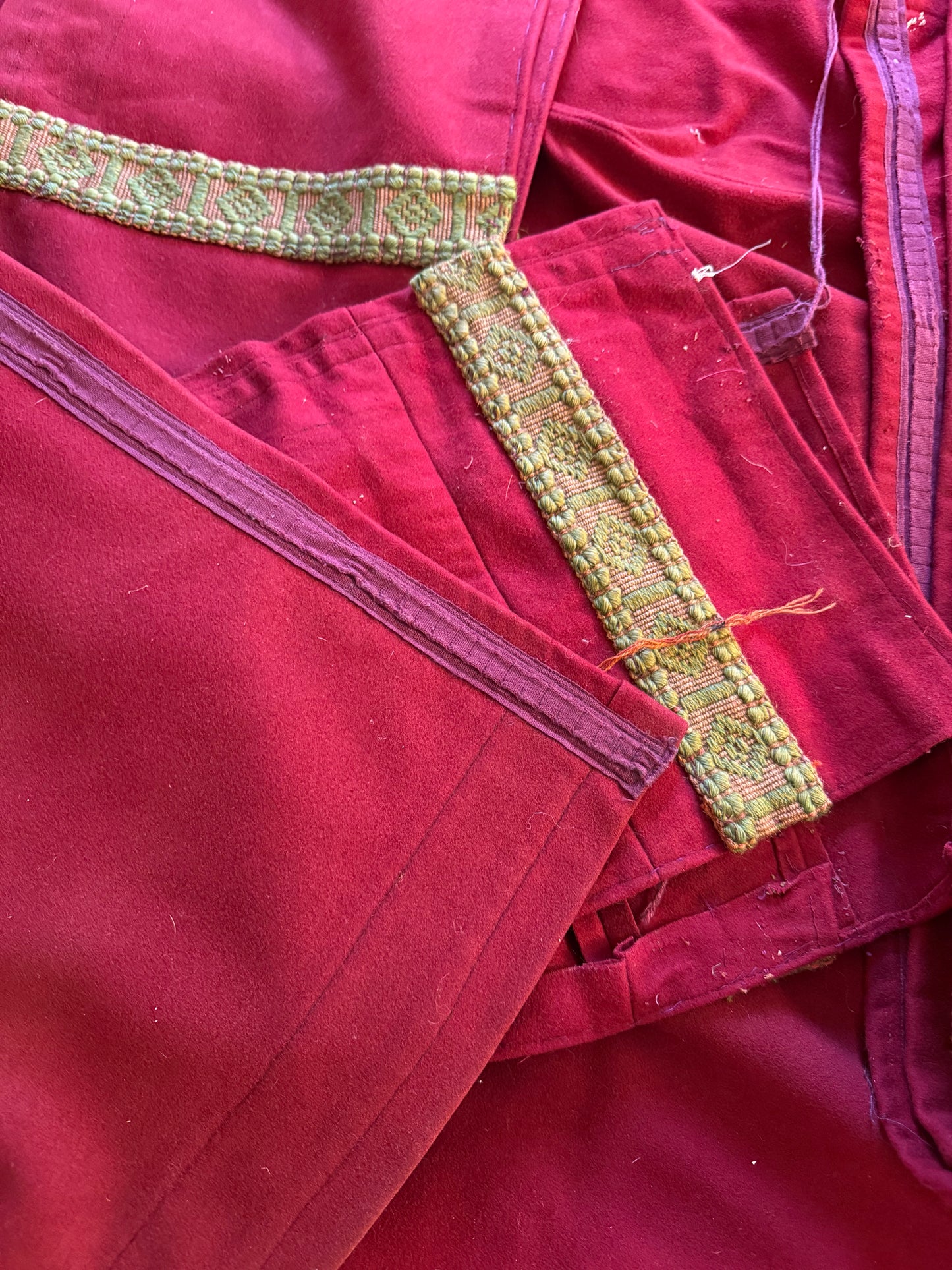 Penicuik House, Scotland ~ Pair Large Wool Curtains & Valance