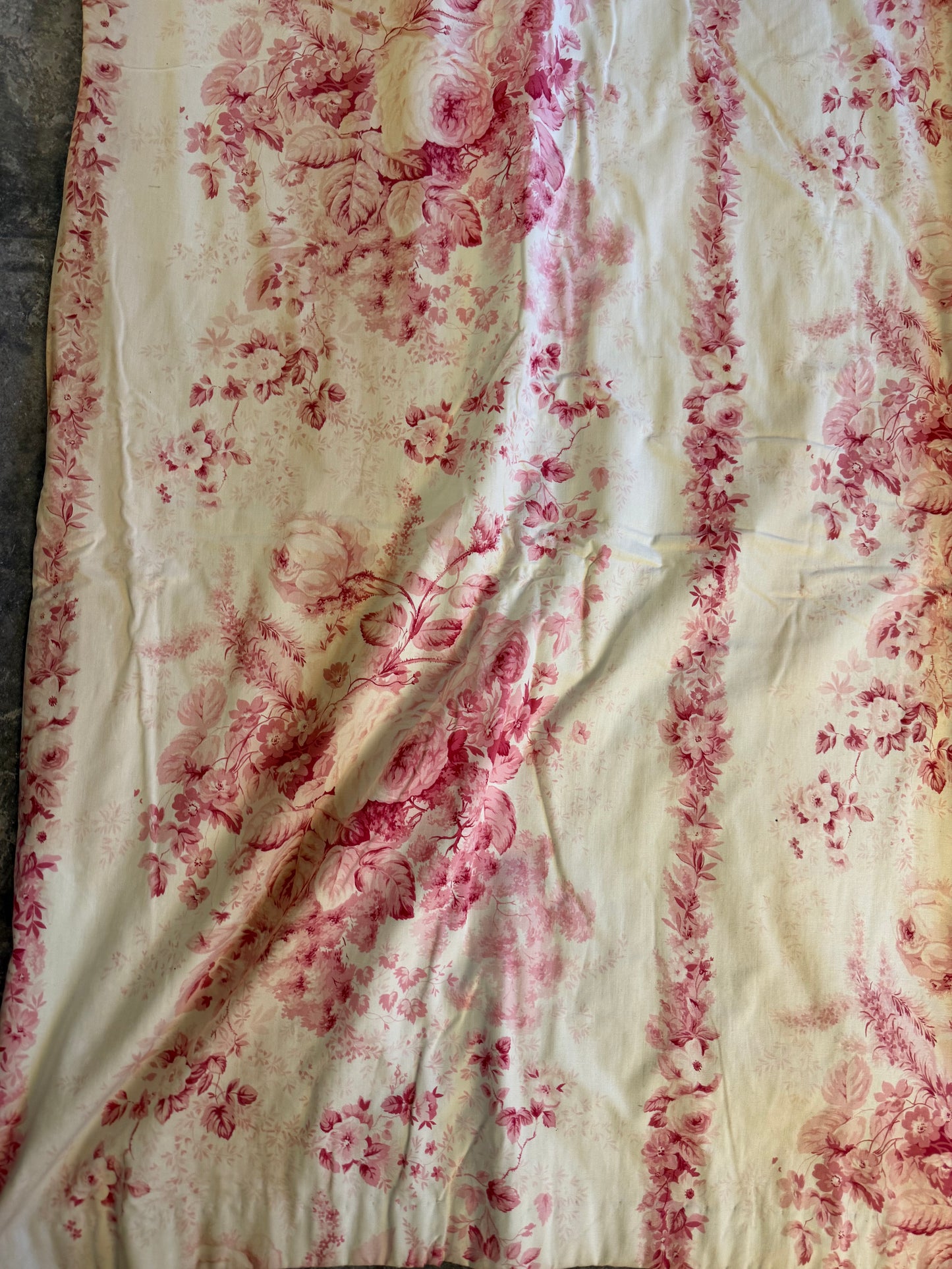 Two Pairs of Pink Toile de Jouy Curtains - Whytock & Reid Miss Lavinia's Room