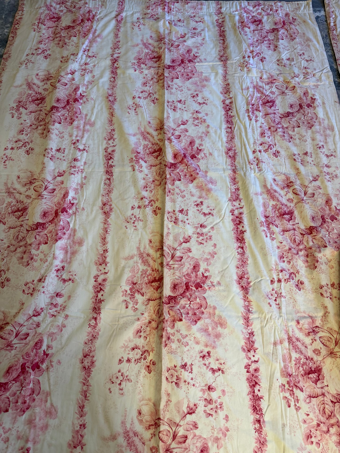 Two Pairs of Pink Toile de Jouy Curtains - Whytock & Reid Miss Lavinia's Room