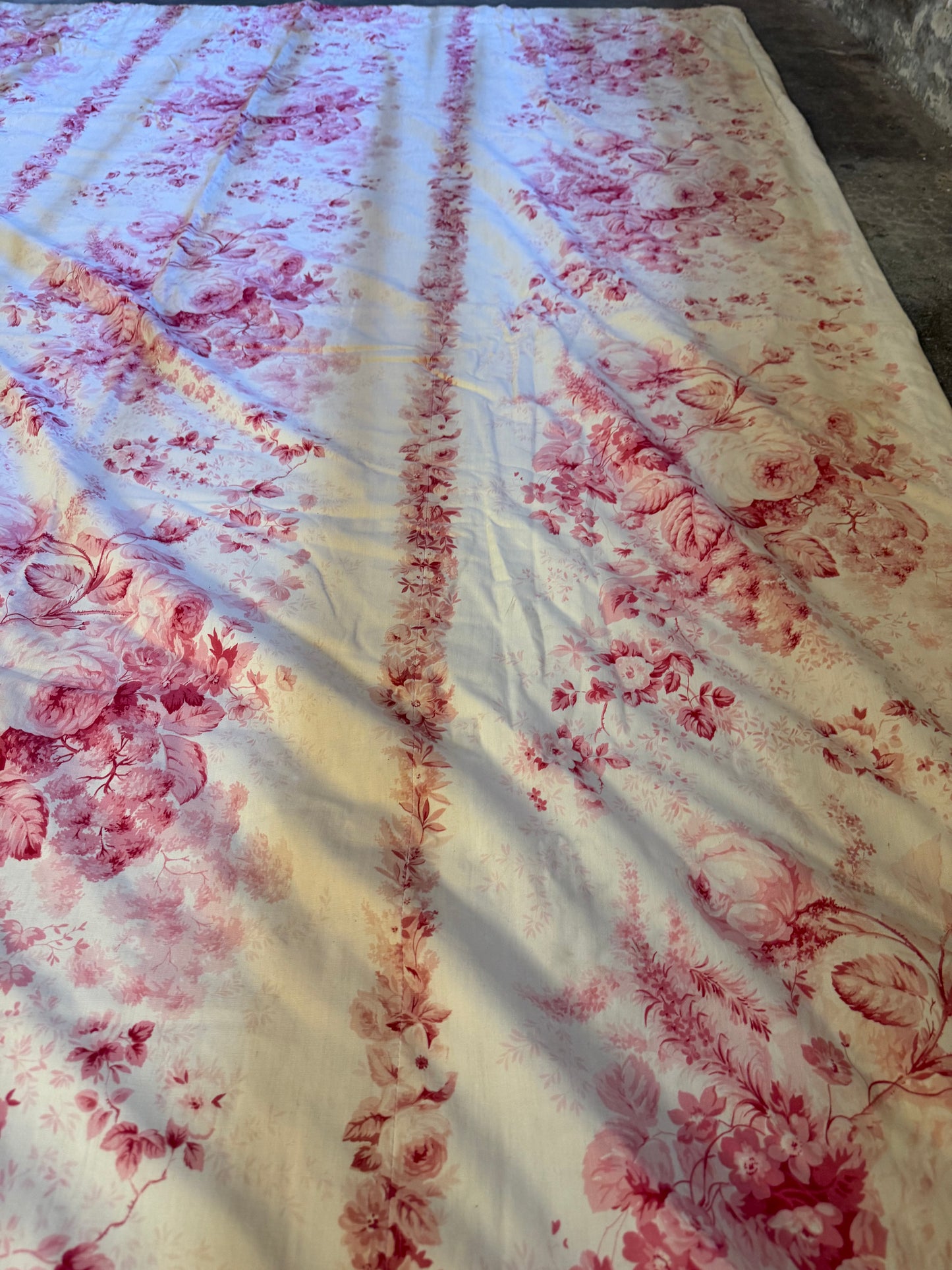 Two Pairs of Pink Toile de Jouy Curtains - Whytock & Reid Miss Lavinia's Room