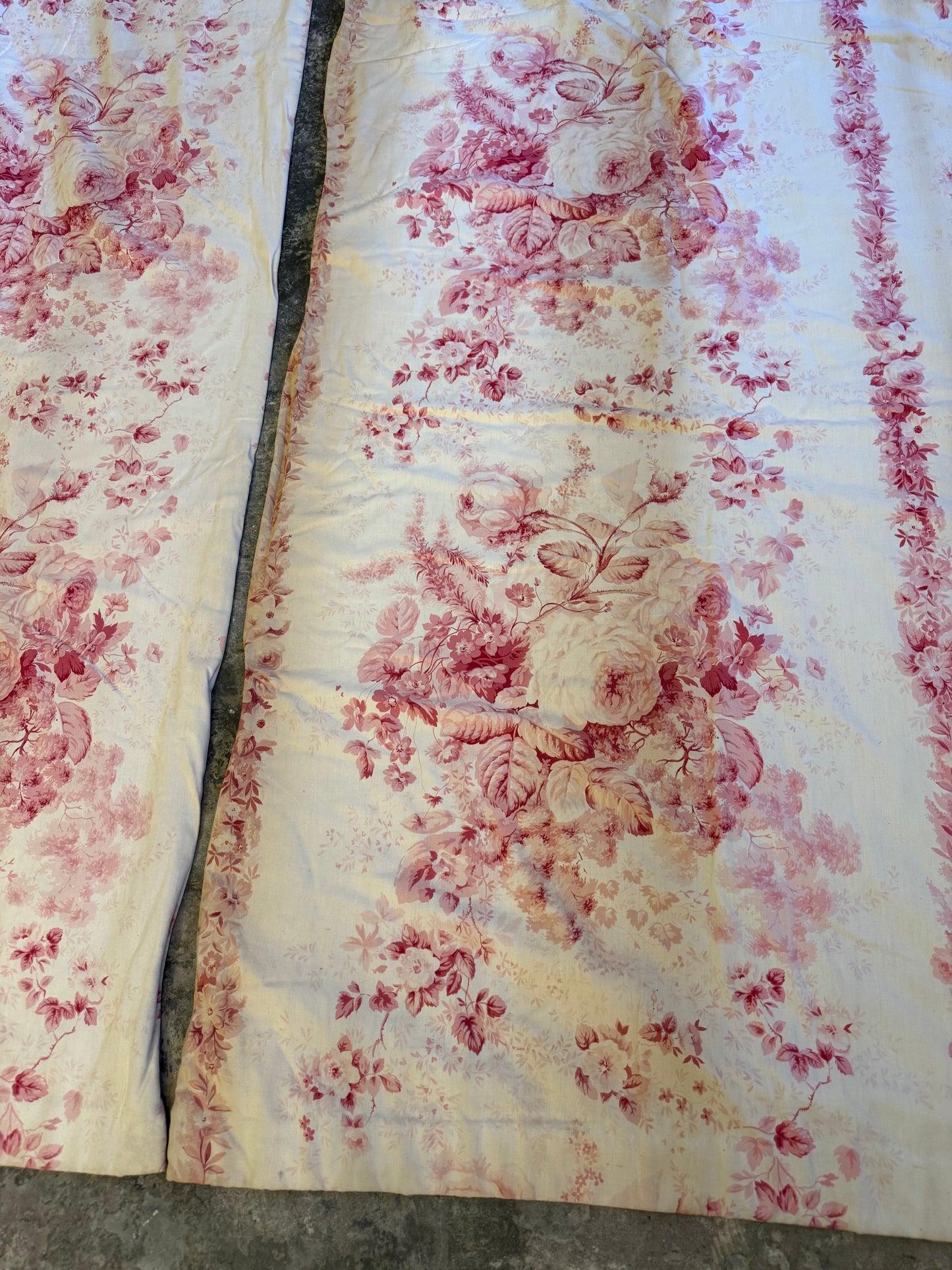 Two Pairs of Pink Toile de Jouy Curtains - Whytock & Reid Miss Lavinia's Room