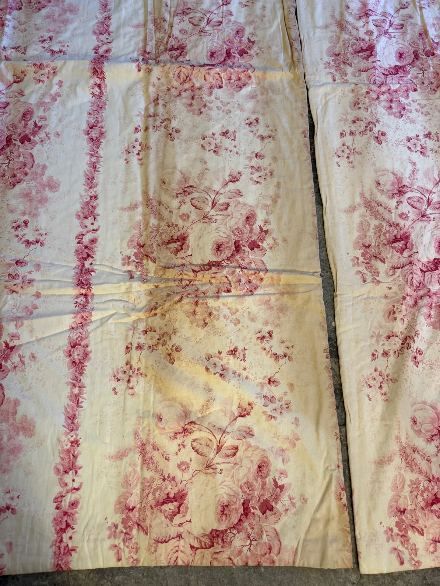 Two Pairs of Pink Toile de Jouy Curtains - Whytock & Reid Miss Lavinia's Room