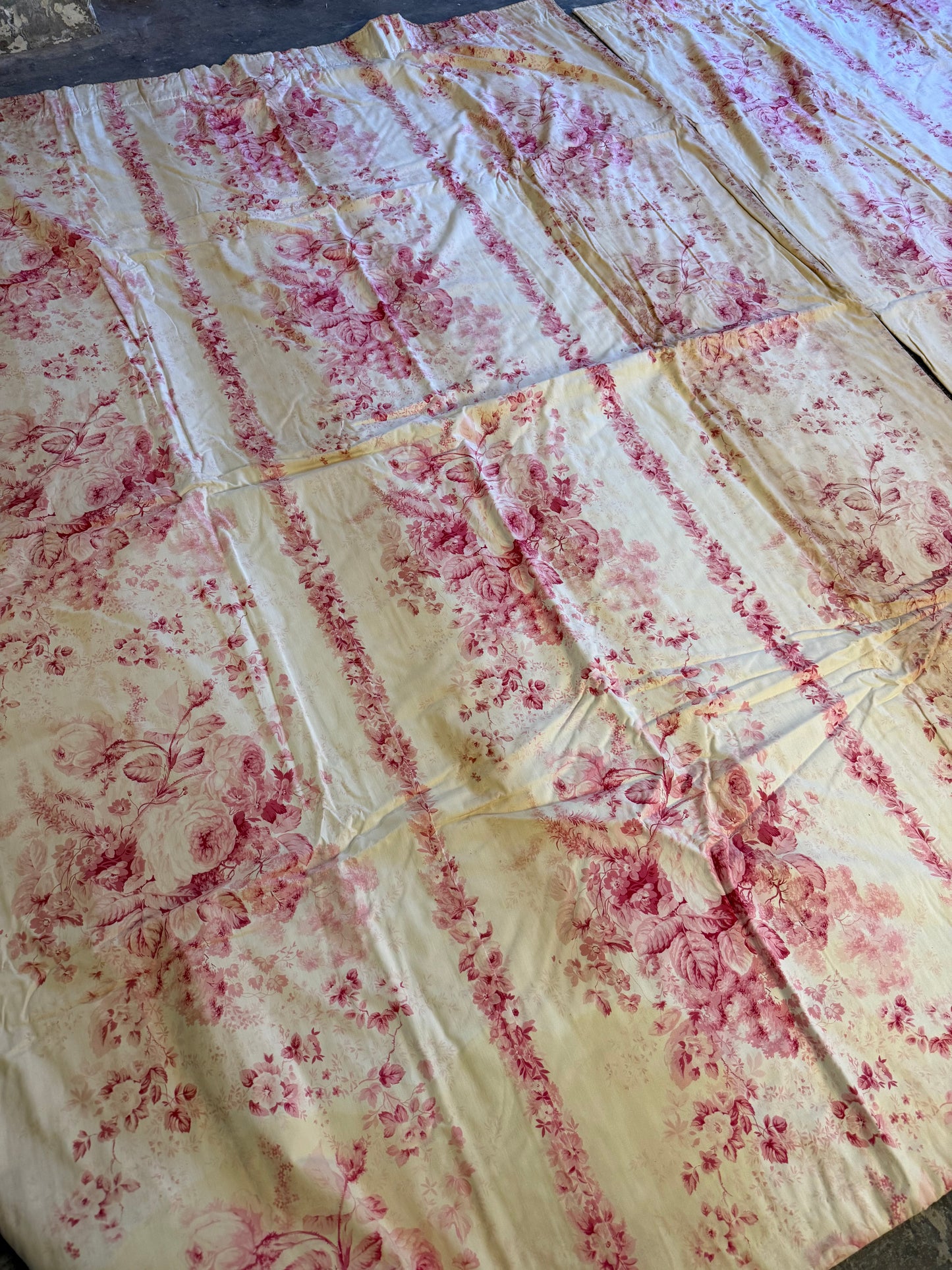 Two Pairs of Pink Toile de Jouy Curtains - Whytock & Reid Miss Lavinia's Room