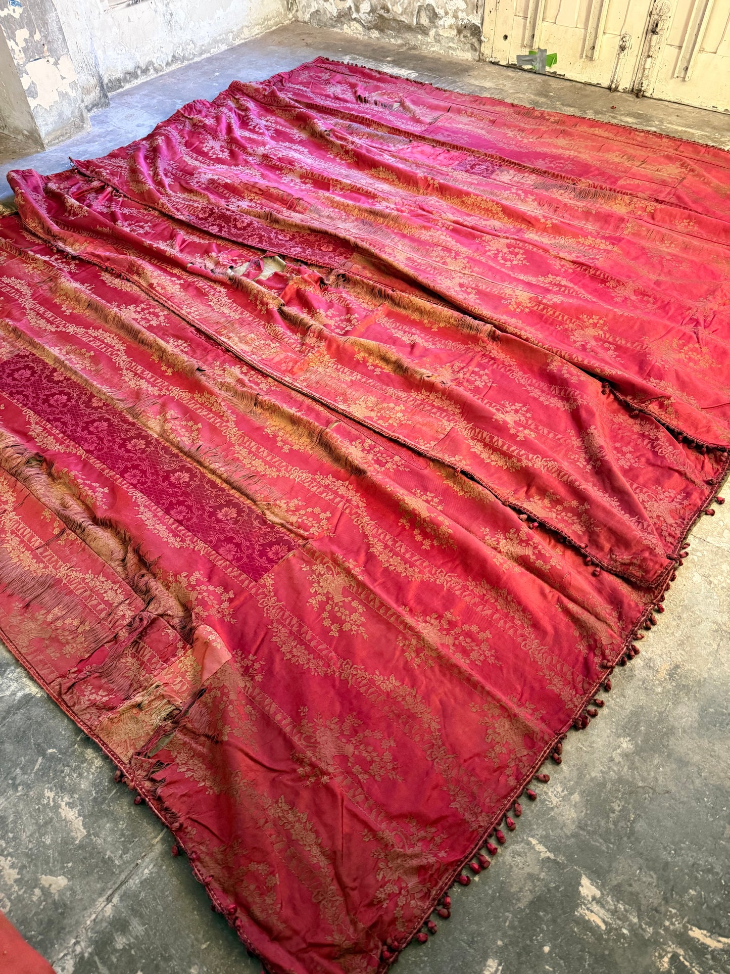 Penicuik House, Scotland ~ Two Pairs of Curtains - Faded grandeur