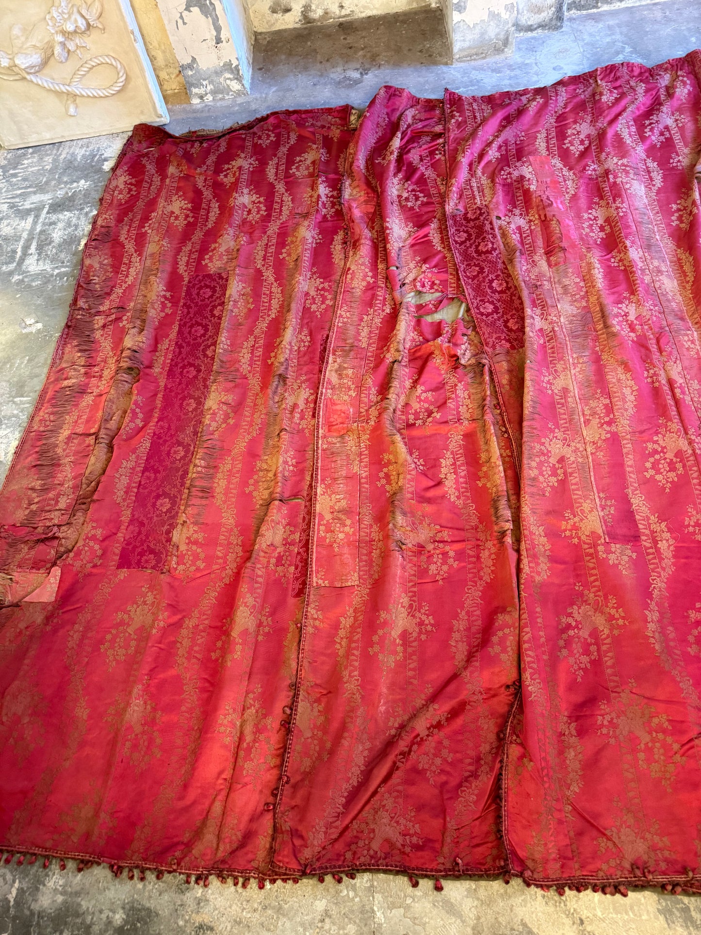 Penicuik House, Scotland ~ Two Pairs of Curtains - Faded grandeur