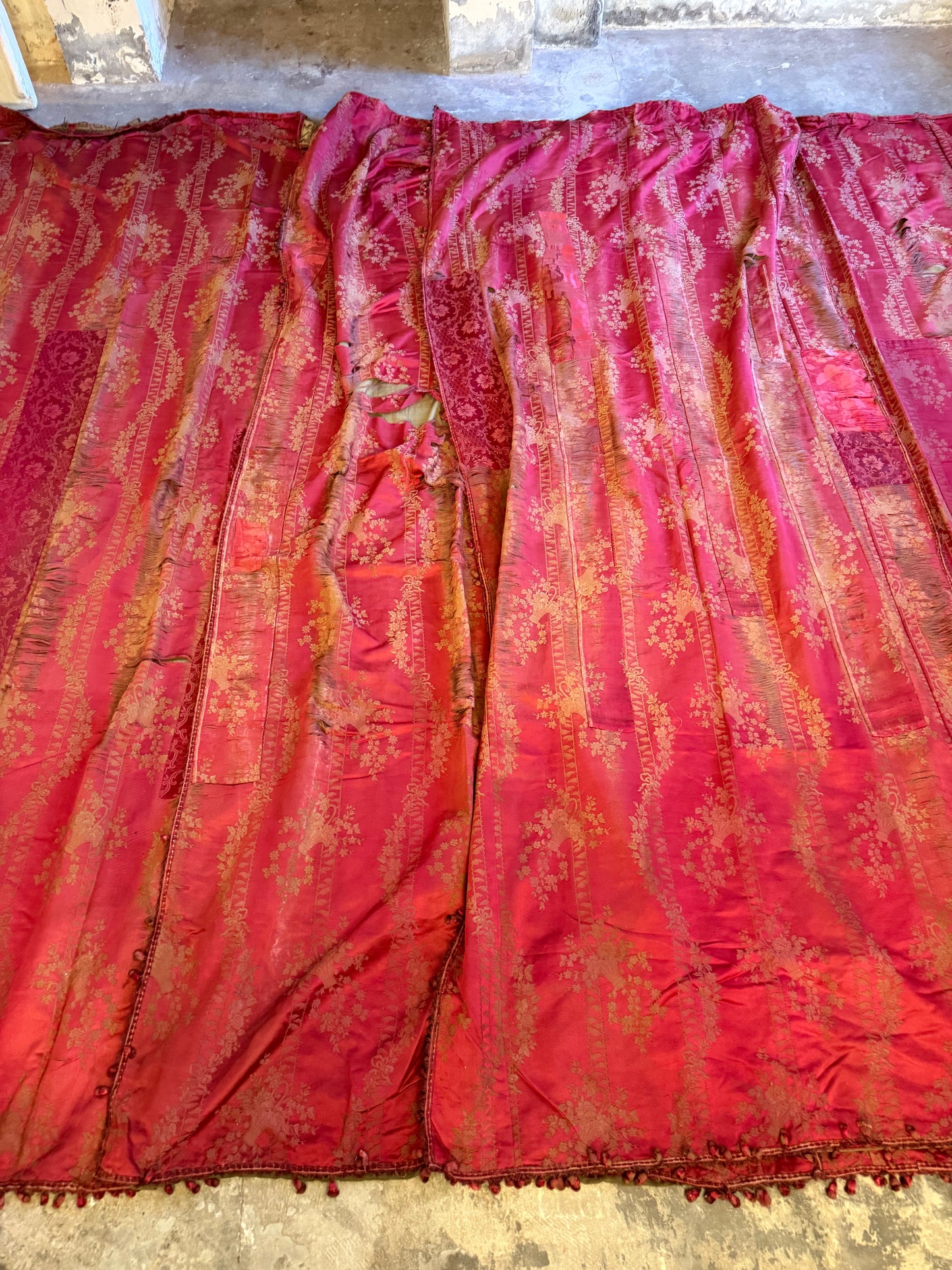 Penicuik House, Scotland ~ Two Pairs of Curtains - Faded grandeur