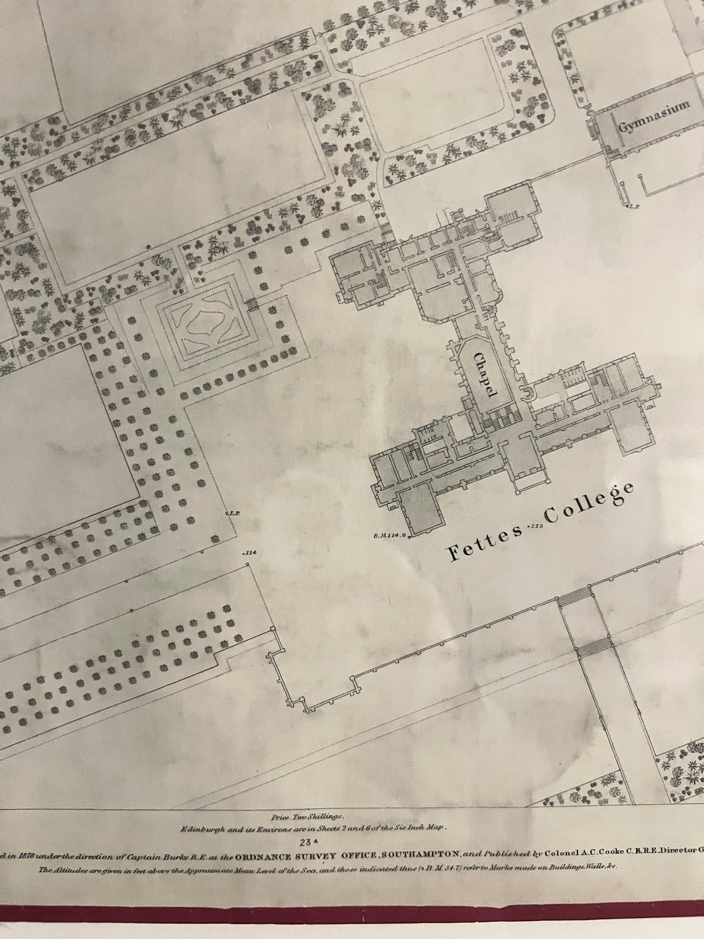 An Edinburgh Map c1878 ~ Fettes College