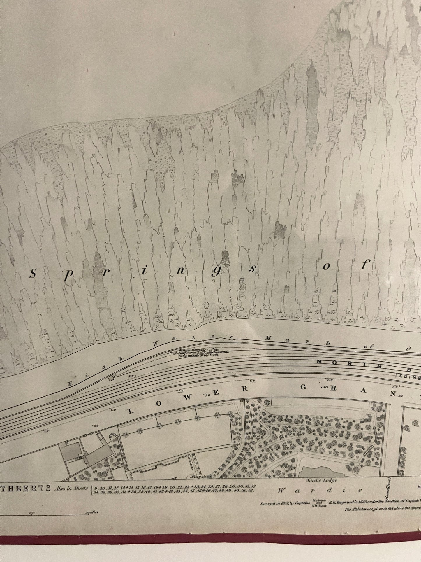 An Edinburgh Map c1876 ~ Salt Springs of Wardie, Lower Granton Road, Eastern Breakwater.