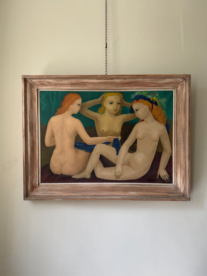 Three Nudes, 1944 | Monumental European Modernist Oil Painting