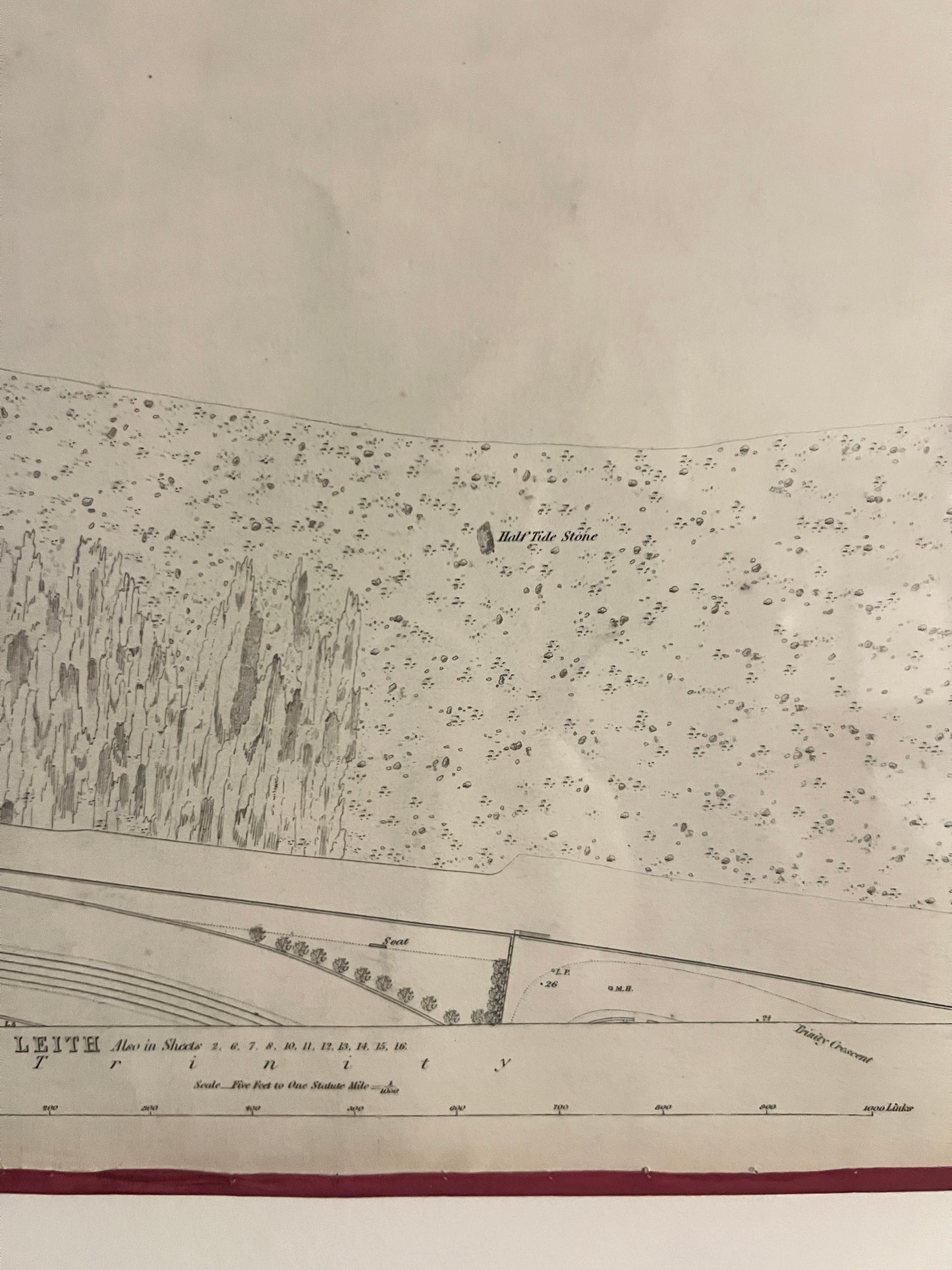 An Edinburgh Map c1876 ~ Salt Springs of Wardie, Lower Granton Road, Eastern Breakwater.