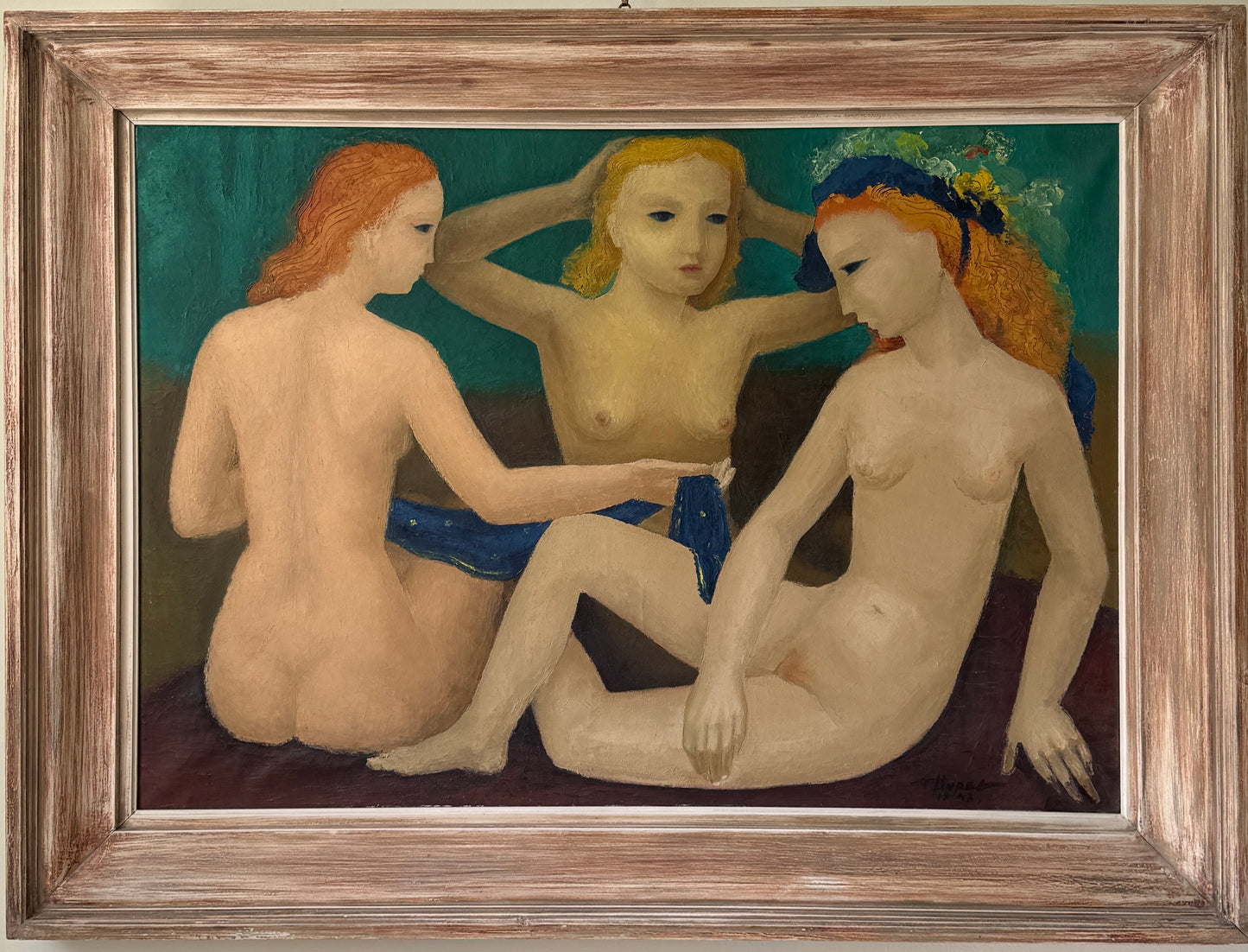 Three Nudes, 1944 | Monumental European Modernist Oil Painting