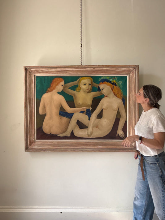 Three Nudes, 1944 | Monumental European Modernist Oil Painting