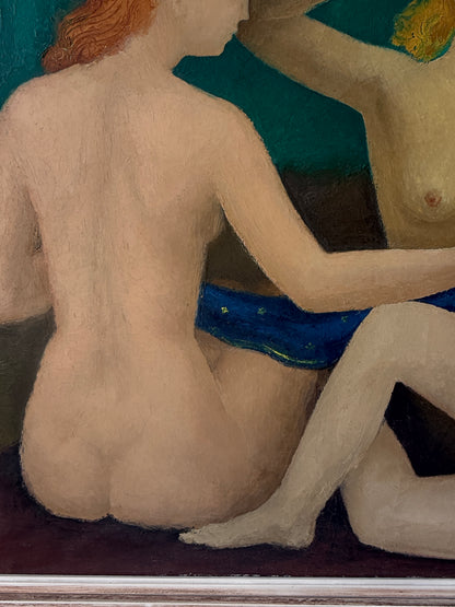Three Nudes, 1944 | Monumental European Modernist Oil Painting