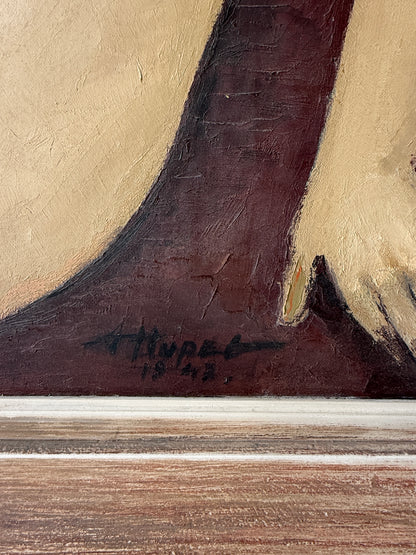 Three Nudes, 1944 | Monumental European Modernist Oil Painting