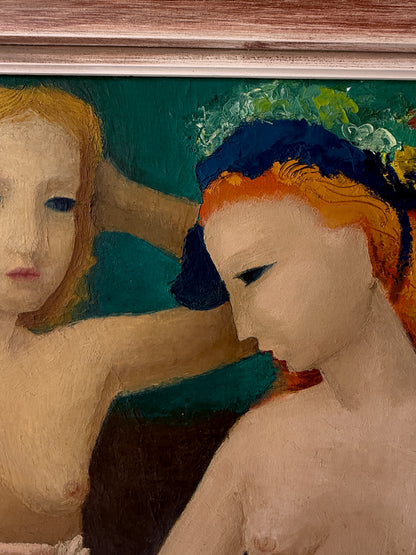 Three Nudes, 1944 | Monumental European Modernist Oil Painting