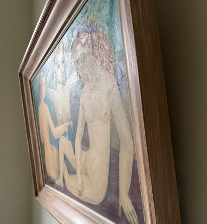 Three Nudes, 1944 | Monumental European Modernist Oil Painting