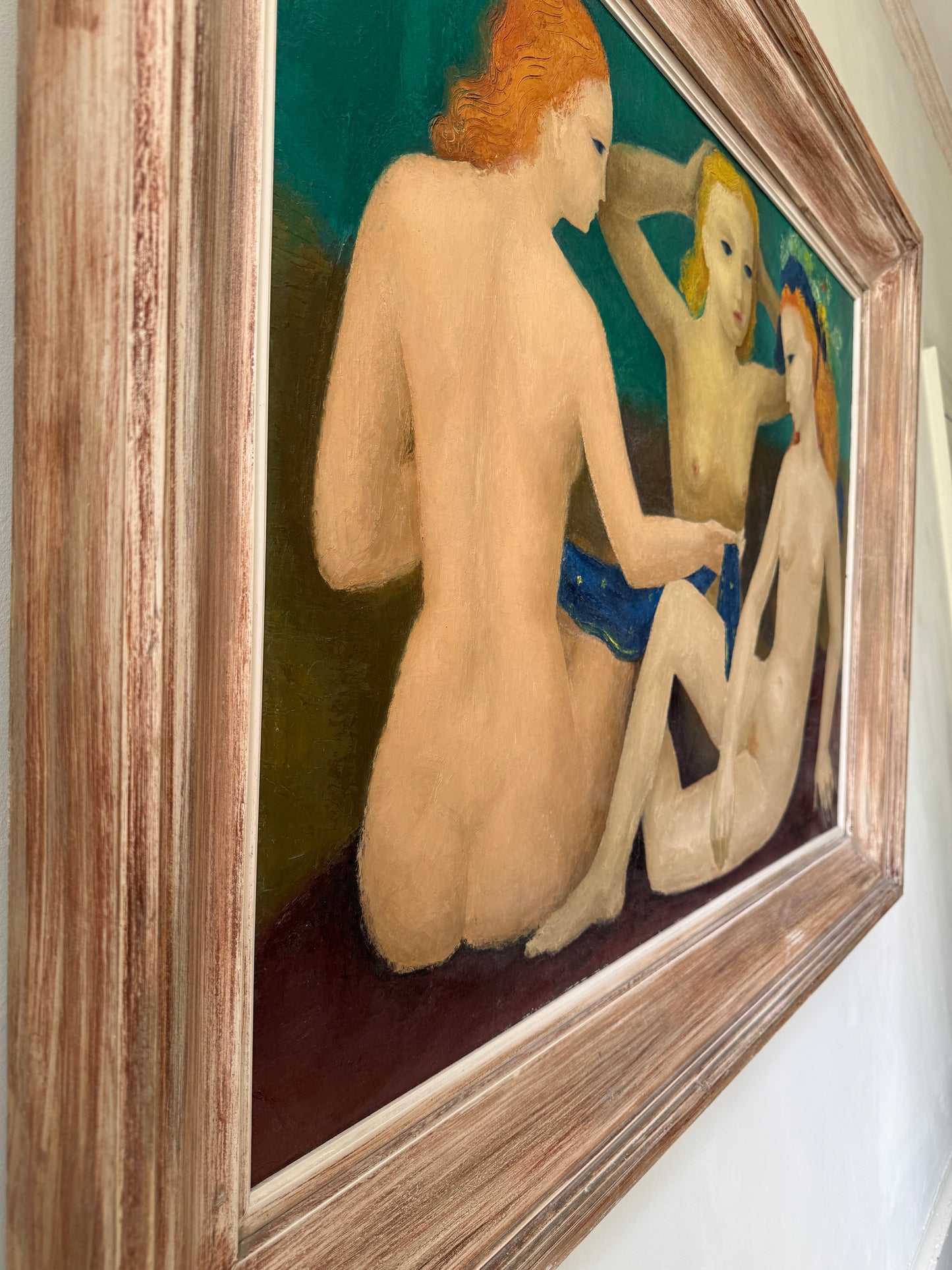 Three Nudes, 1944 | Monumental European Modernist Oil Painting