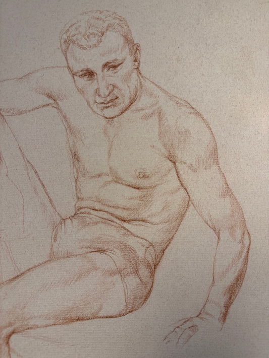 A Life Pencil Drawing of a Gentleman on paper.