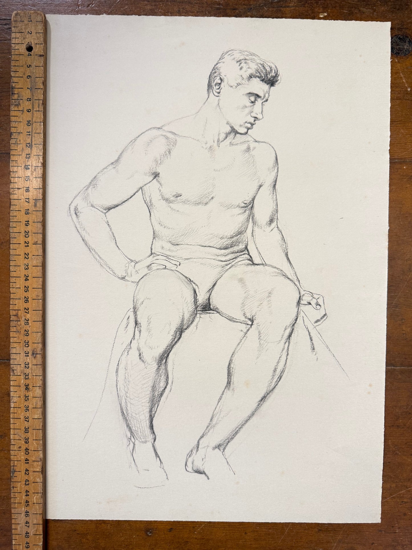 A Life Pencil Drawing of a Gentleman on paper.